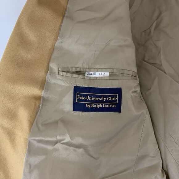 Polo University Club Ralph Lauren Blazer 43 Reg Tan Faux Suede Sport Coat Jacket - Picture 13 of 13